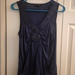Navy Blue Sleeveless Blouse